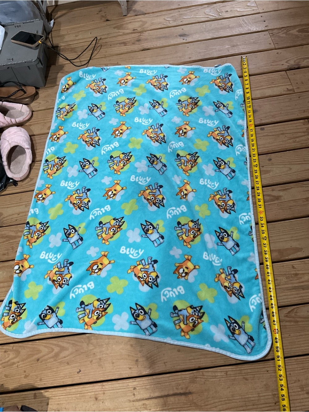 Bluey Kids Plush Throw Blanket - Light Blue Character Design